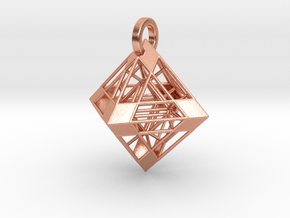 Octahedron Pendant in Natural Copper