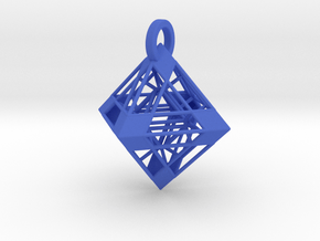 Octahedron Pendant in Blue Smooth Versatile Plastic