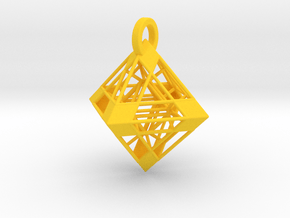 Octahedron Pendant in Yellow Smooth Versatile Plastic