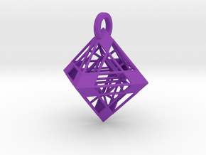 Octahedron Pendant in Purple Smooth Versatile Plastic