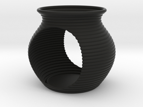 Tealight holder in Black Smooth Versatile Plastic