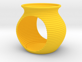 Tealight holder in Yellow Smooth Versatile Plastic