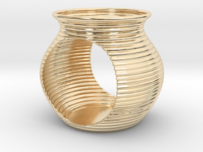 Tealight holder in 9K Yellow Gold 
