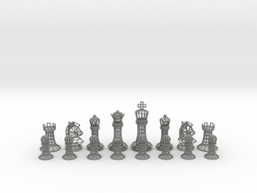 Wire Chess  in Gray PA12 Glass Beads
