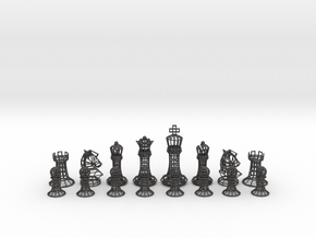 Wire Chess  in Dark Gray PA12 Glass Beads