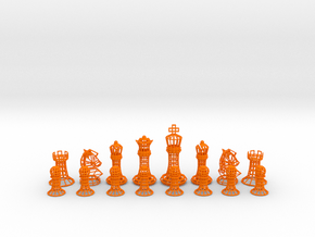 Wire Chess  in Orange Smooth Versatile Plastic