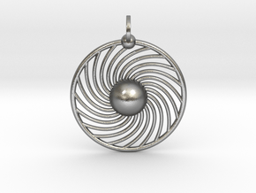 Hydrogen Atom Pendant in Natural Silver