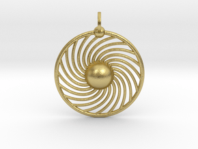 Hydrogen Atom Pendant in Natural Brass