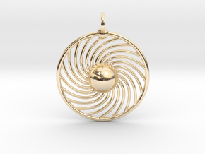 Hydrogen Atom Pendant in 14k Gold Plated Brass
