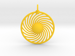Hydrogen Atom Pendant in Yellow Smooth Versatile Plastic