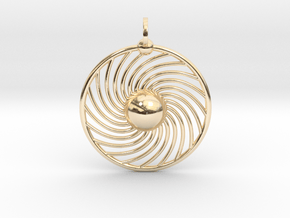 Hydrogen Atom Pendant in 9K Yellow Gold 