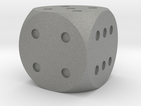 d6 Sphere Dice (Pips, Regular Edition) in Gray PA12