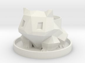 Poly Bulbasaur Planter with Base in White Natural Versatile Plastic