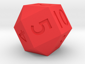 d10 based on two square cupolae in Red Processed Versatile Plastic