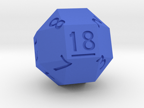d18 Pseudo-Rhombicuboctahedron in Blue Processed Versatile Plastic