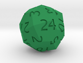 d24 Pentagonal Icositetrahedron in Green Processed Versatile Plastic