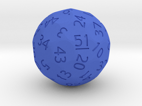 d51 Sphere Dice (Regular Edition) in Blue Smooth Versatile Plastic