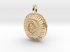 Emiliania huxleyi Coccolithophore Pendant in 14k Gold Plated Brass