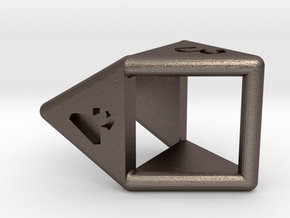 d4 double prism in Polished Bronzed Silver Steel