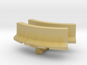 Jersey Barrier Curved (x2) 1/100 in Tan Fine Detail Plastic