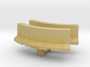 Jersey Barrier Curved (x2) 1/87 in Tan Fine Detail Plastic