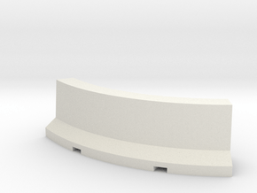 Jersey Barrier Curved 1/76 in White Natural Versatile Plastic