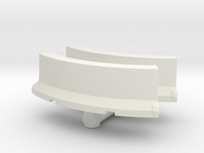 Jersey Barrier Curved (x2) 1/120 in White Natural Versatile Plastic