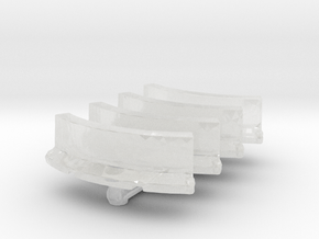 Jersey Barrier Curved (x4) 1/144 in Clear Ultra Fine Detail Plastic