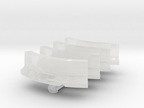 Jersey Barrier Curved (x4) 1/160 in Clear Ultra Fine Detail Plastic
