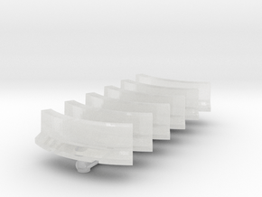 Jersey Barrier Curved (x6) 1/200 in Clear Ultra Fine Detail Plastic
