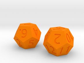 Sicherman 2d12 (Beta) in Orange Processed Versatile Plastic