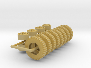 1/50th wheels and tires for Fruehauf M15 tlr in Tan Fine Detail Plastic