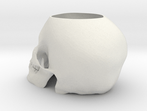 Title:Skull Pot

 in White Natural Versatile Plastic
