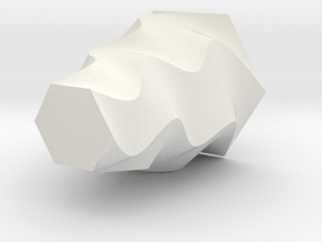 Contemporary Twist Vase
 in White Natural Versatile Plastic