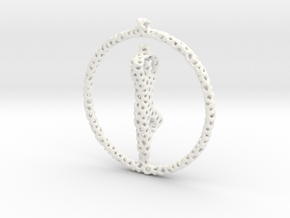 yogapose pendant/earring in White Smooth Versatile Plastic