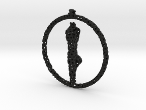 yogapose pendant/earring in Black Smooth Versatile Plastic
