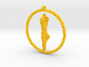 yogapose pendant/earring in Yellow Smooth Versatile Plastic