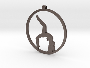 yoga pendant in Polished Bronzed-Silver Steel