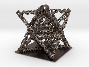 tesselated octahedron (1) in Polished Bronzed-Silver Steel
