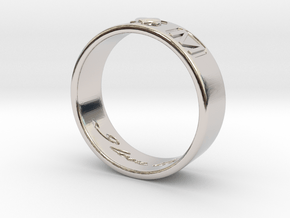 D and M ring in Rhodium Plated Brass: 8.5 / 58