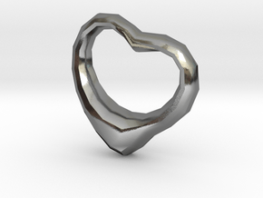 Open your heart in Polished Silver