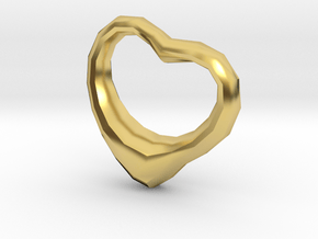 Pendant Open Heart 2 in Polished Brass