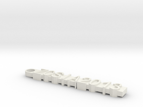 Personalized Key Chain
 in White Natural Versatile Plastic