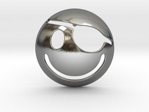 Hack the Planet Smile Pendant ⛧ VIL ⛧ in Polished Silver