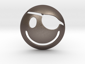 Hack the Planet Smile Pendant ⛧ VIL ⛧ in Polished Bronzed-Silver Steel