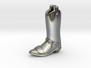 Cowboy's boot in Polished Silver
