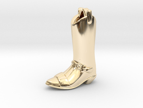 Cowboy's boot in 14k Gold Plated Brass
