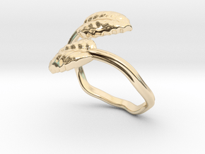 Two leaves in 9K Yellow Gold 