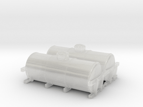 2x N Gauge 14T Class B Tanks  in Clear Ultra Fine Detail Plastic