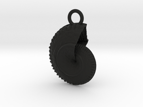Shell Pendant in Black Smooth Versatile Plastic
